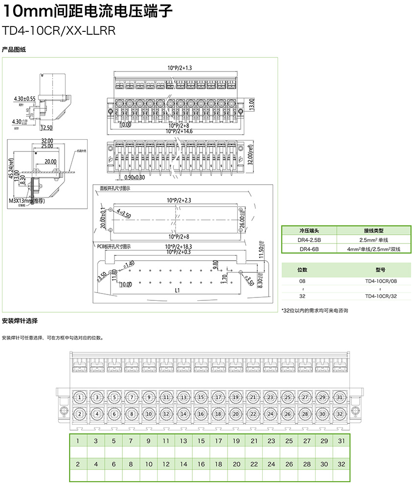 10mm間距電流電壓端子TD4-10CR/XX-LLRR(圖1) 10mm間距電流電壓端子TD4-10CR/XX-LLRR(圖1)